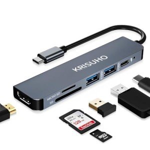 6-in-1 USB C Hub with 4K HDMI & Card Reader
