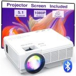 Manyaming Mini Bluetooth Projector Full HD 1080P