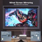 Manyaming Mini Bluetooth Projector Full HD 1080P