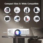 Manyaming Mini Bluetooth Projector Full HD 1080P