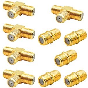 10 Pack RG6 Coaxial Cable Splitter Adapters