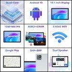 Hakaug 10" 64GB Android Tablet with 4G/5G WiFi