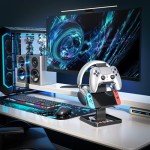 Josmimic Metal Headphone Stand & Game Controller Holder