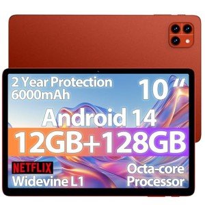 10-Inch Android Tablet with 12GB RAM and 128GB Storage