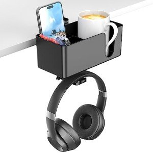 KDD 4-in-1 Desk Cup Holder and Headphone Hook