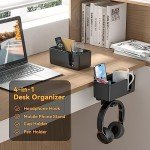 KDD 4-in-1 Desk Cup Holder and Headphone Hook