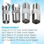 4-Pack F Type to Coax Adapter Kit