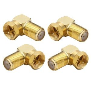4-Pack Gold-Plated 90° Coaxial Cable Connectors