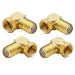 4-Pack Gold-Plated 90° Coaxial Cable Connectors