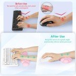 Cloud Keyboard Wrist Rest Set - Pink Memory Foam