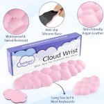 Cloud Keyboard Wrist Rest Set - Pink Memory Foam