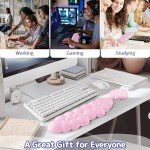 Cloud Keyboard Wrist Rest Set - Pink Memory Foam
