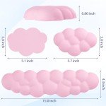 Cloud Keyboard Wrist Rest Set - Pink Memory Foam