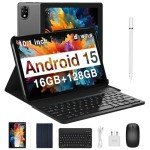 DOOGEE U10 Android 15 Tablet with Keyboard, 10-Inch
