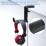 Adjustable Clamp-On Headphone Stand with Cable Clip