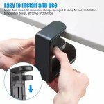 Adjustable Clamp-On Headphone Stand with Cable Clip