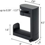 Adjustable Clamp-On Headphone Stand with Cable Clip