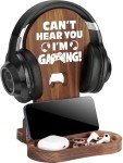 Wooden Headset Stand - Gamer Room Decor
