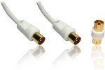 Gold Coaxial TV Cable with Adapter – 1.8m