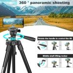 CamboFoto Portable Lightweight Tripod with Phone Holder