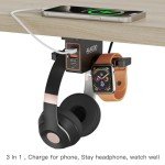 USB Headphone Stand with Charging Dock & Hanger