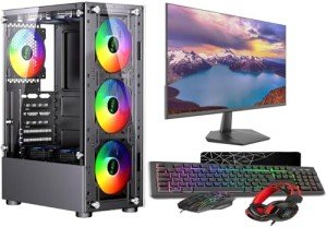 Gaming PC Bundle with RGB Case and Monitor