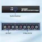 2-Way RCA Video and Audio Switcher Box