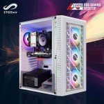White Gaming PC Bundle with 24" Monitor and Ryzen 3