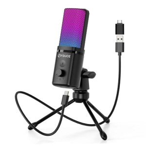 FDUCE RGB USB Gaming Microphone with Tripod
