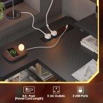 Bestier L-Shaped Desk with Power Outlets & RGB Lighting