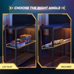 Bestier L-Shaped Desk with Power Outlets & RGB Lighting