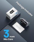 60W INIU Car USB Charger with PD3.0 Fast Charge