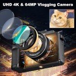 4K 64MP Vlog Camera with Case and Accessories