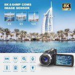 64MP 8K Vlogging Camera with Night Vision