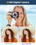 64MP 4K Compact Camera for Vlogging and Photography