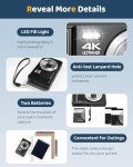 64MP 4K Compact Camera for Vlogging and Photography