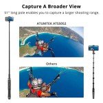 ATUMTEK 1.3m Selfie Stick Tripod with Bluetooth Remote
