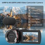 4K Vlogging Camcorder with Wireless Microphone & Remote