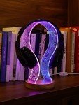 Walnut Wood Headphone Stand with LED Night Light