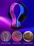 Walnut Wood Headphone Stand with LED Night Light