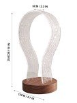 Walnut Wood Headphone Stand with LED Night Light