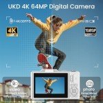 Nsyee 4K 64MP Autofocus Video Camera, White
