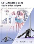 53” Selfie Stick Tripod with Remote & Light