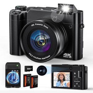 4K 64MP Digital Camera for Vlogging and Photography