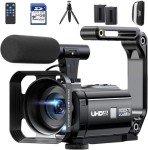 4K Dual Lens Camcorder with Night Vision & Wifi