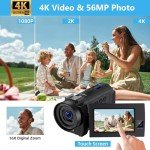 4K Dual Lens Camcorder with Night Vision & Wifi