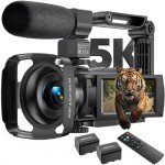 5K Dual Lens Camcorder with 16x Zoom & Accessories