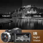 Delmodes 4K Camcorder with Night Vision & Accessories