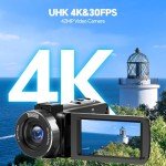 4K Vlogging Camcorder with 18X Zoom and Accessories