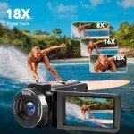 4K Vlogging Camcorder with 18X Zoom and Accessories